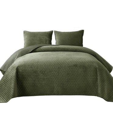 Quilted embossed ultra-fine fiber bedspread