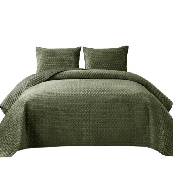 Quilted embossed ultra-fine fiber bedspread