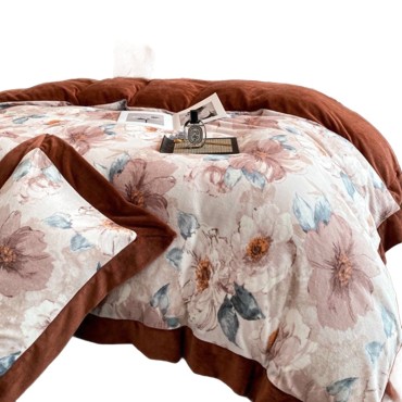A set of velvet bedding