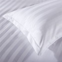 A striped white bedding set