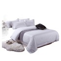 A striped white bedding set
