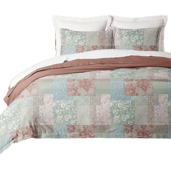 New Quilted Blanket Set with Patchwork Patterns, Comfortable for Use