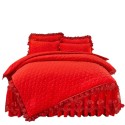 A lace velvet quilted bedding set