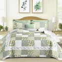 A pure cotton embroidered quilted patchwork bedding set