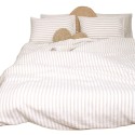 Natural linen striped bedding set