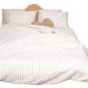 Natural linen striped bedding set