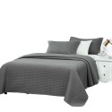A grey quilted, skin-friendly bedding set
