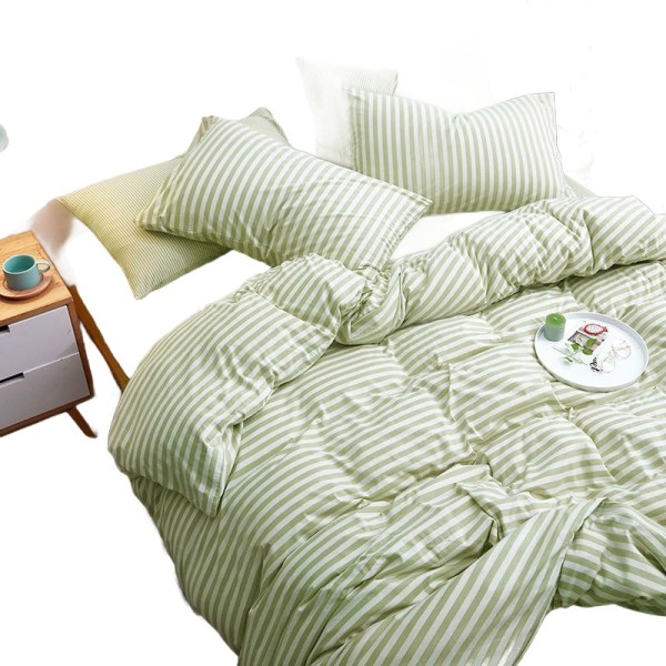 Comfortable wrinkle-free cotton flat-weave bed sheets
