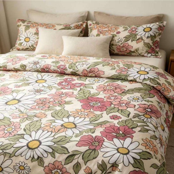 Comfortable printed single polyester bedsheet