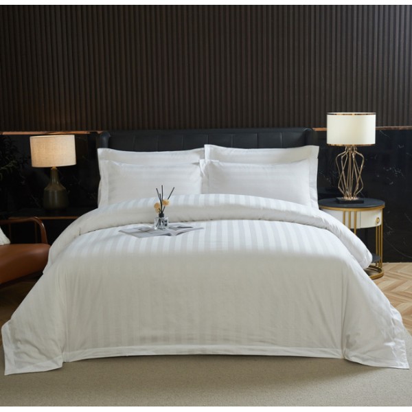 High-count pure cotton tightly woven striped bedsheets