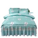 Thick embroidered lace floral pattern bedding set