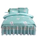 Thick embroidered lace floral pattern bedding set