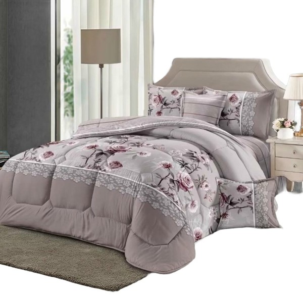 Quilted anti-slip bedding set