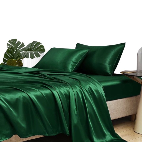 A set of breathable and smooth silk satin bedding products