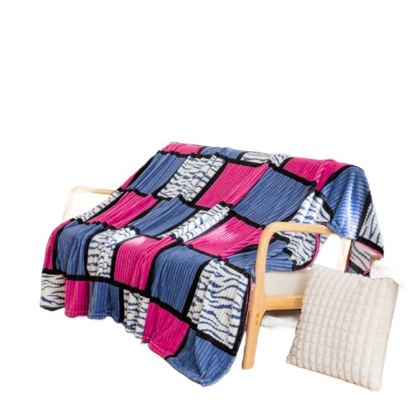 An anti-static, fluffy flannel striped blanket