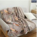 A warm, printed lambswool throw blanket