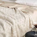 A thick rabbit fur rose velvet double-sided blanket