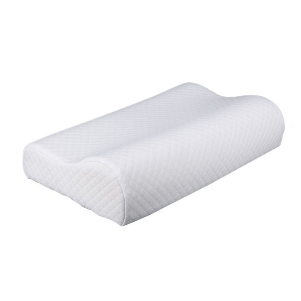 A slow-rebound memory foam pressure-relieving neck pillow