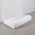 A slow-rebound memory foam pressure-relieving neck pillow